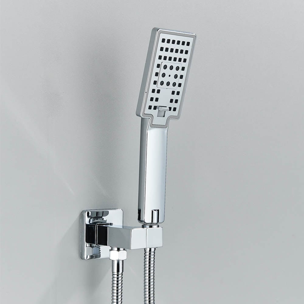 Set de dus cu para patrata de 30 cm, afisaj digital cu LED, argintiu, cod 1456