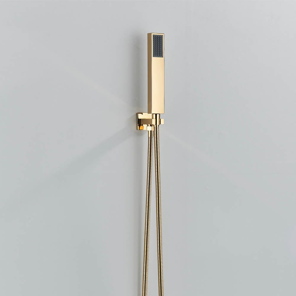 Set de dus cu para patrata de 30 cm, afisaj digital cu LED, auriu, cod 1455