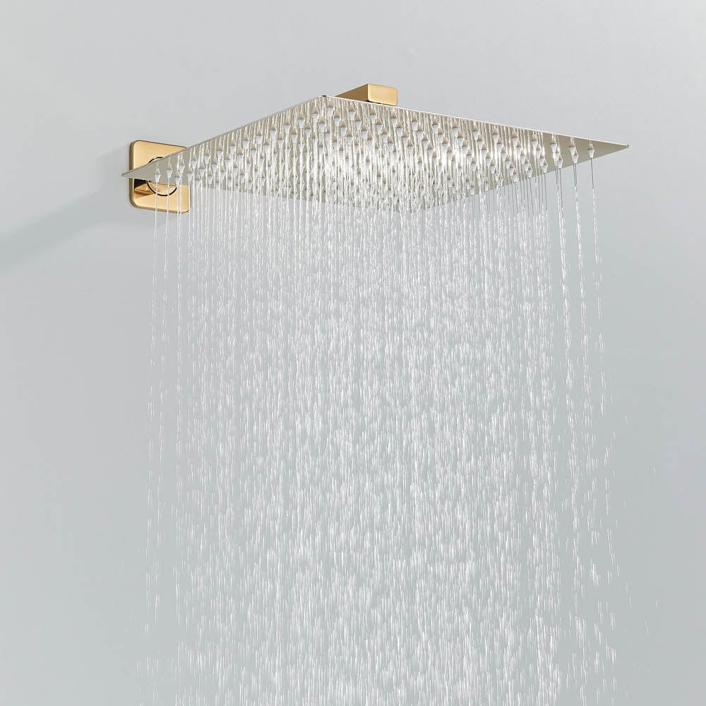 Set de dus cu para patrata de 30 cm, afisaj digital cu LED, auriu, cod 1455