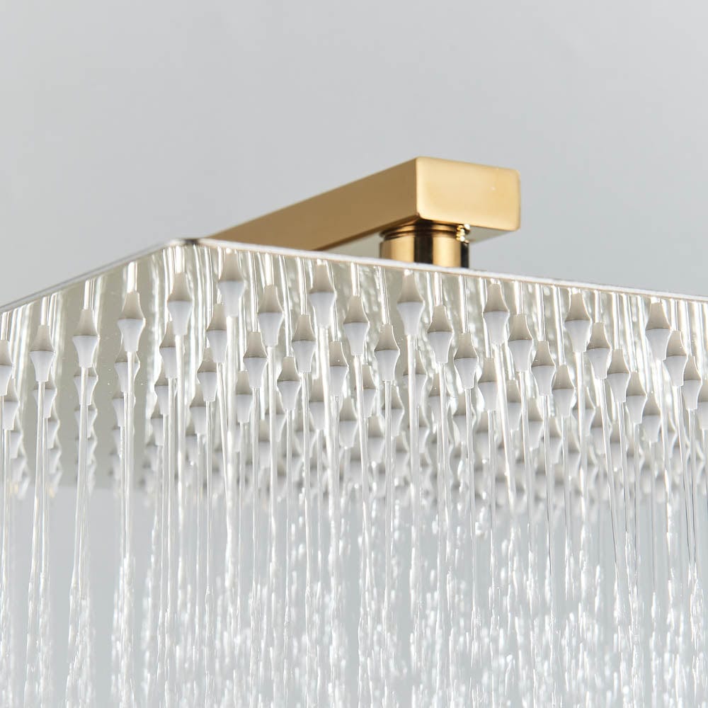 Set de dus cu para patrata de 30 cm, afisaj digital cu LED, auriu, cod 1455