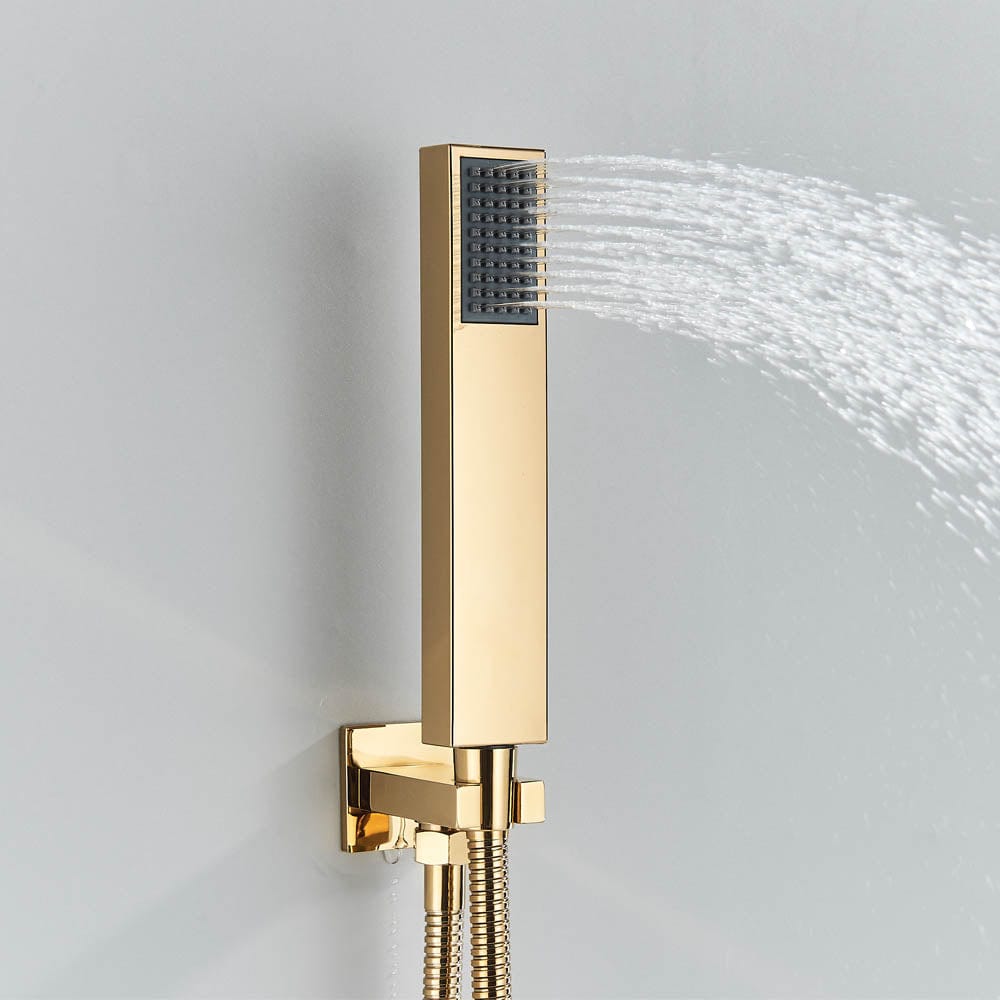 Set de dus cu para patrata de 30 cm, afisaj digital cu LED, auriu, cod 1455