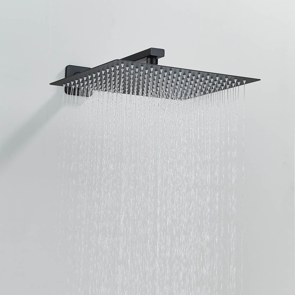 Set de dus cu para patrata de 30 cm, afisaj digital cu LED, negru mat, cod 1457