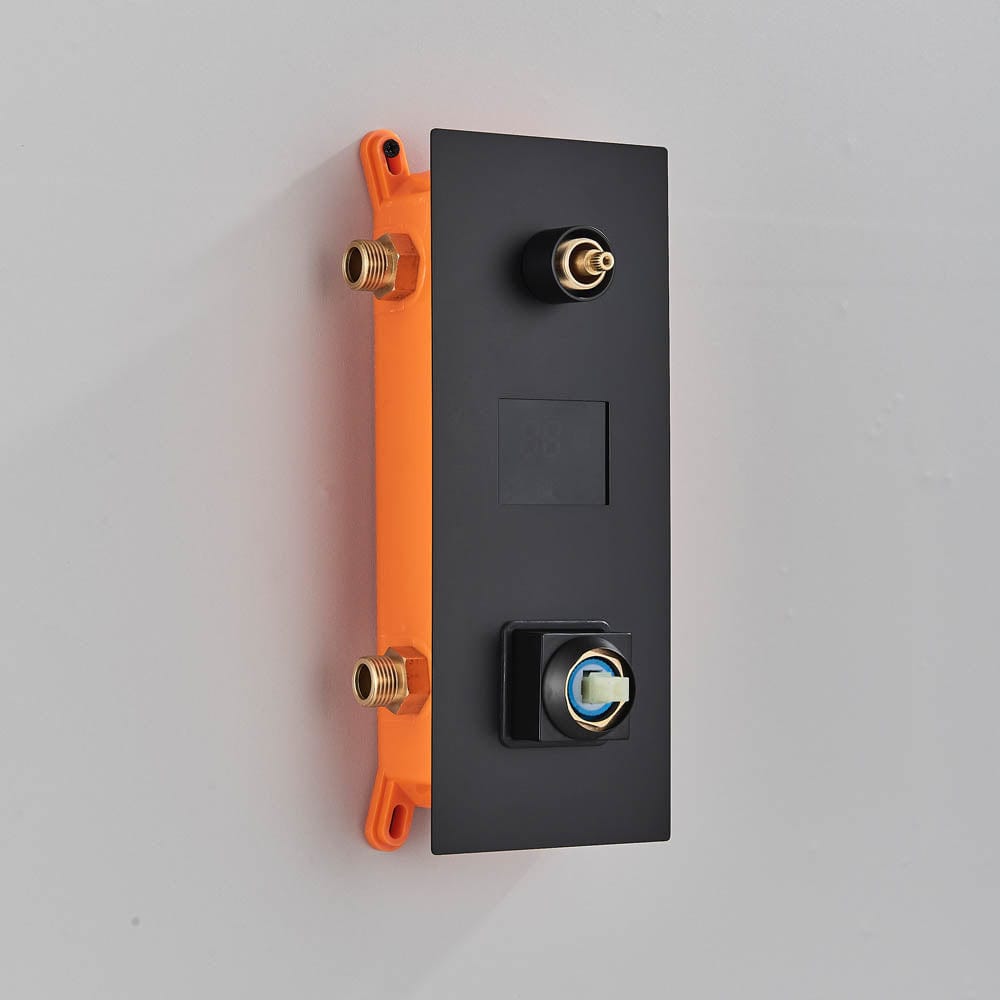 Set de dus cu para patrata de 30 cm, afisaj digital cu LED, negru mat, cod 1457