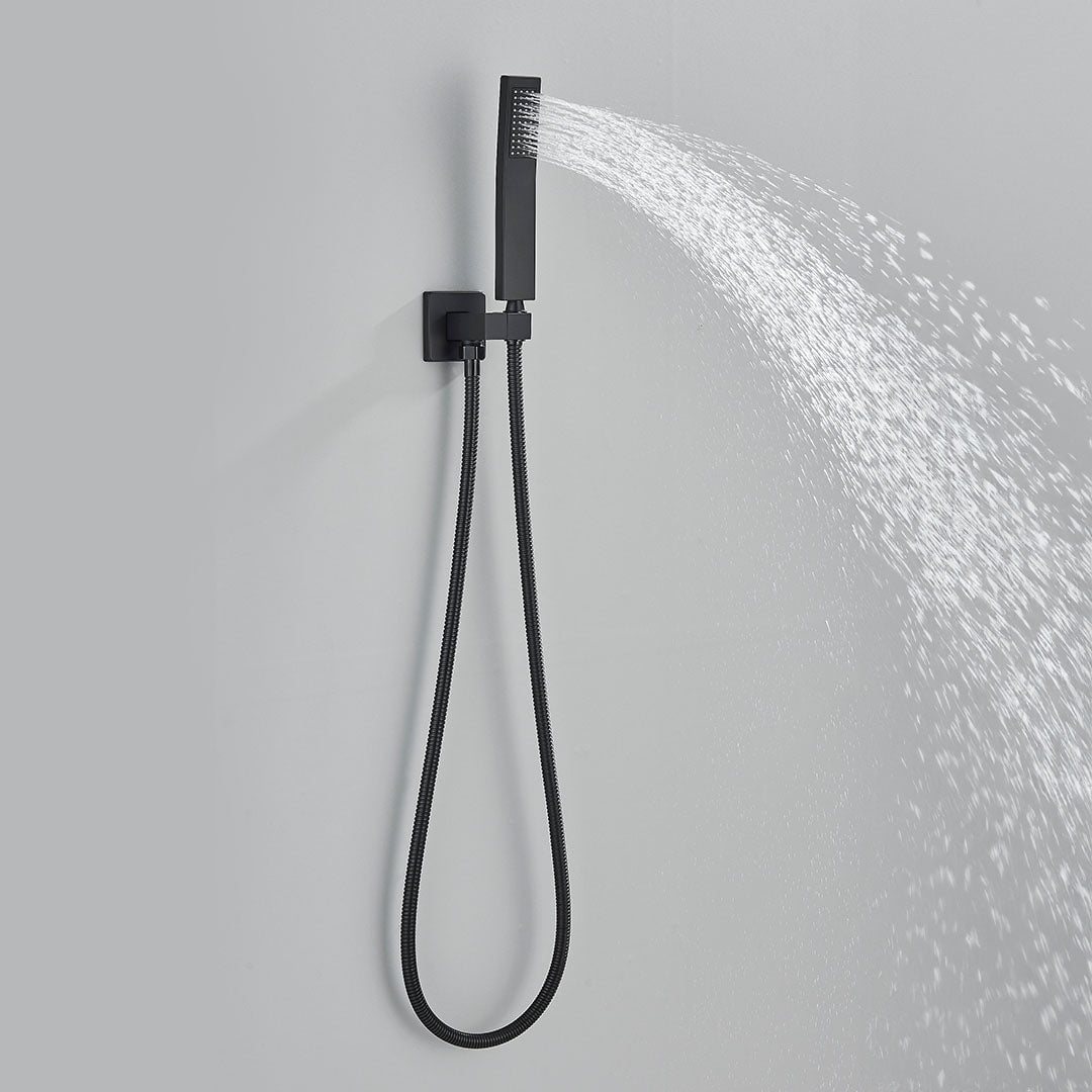 Set de dus incastrabil in tavan, cu para patrata, lumini si termostat, 3 functii de curgere a apei, cod 1691