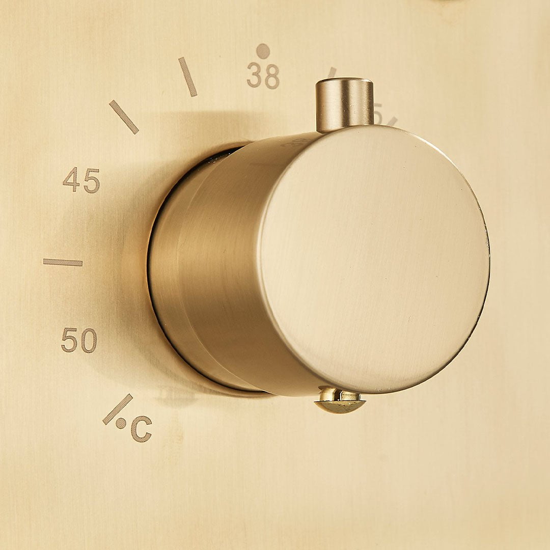 Set de dus incastrabil in tavan, cu para patrata si termostat, 3 functii de curgere a apei, cod 1690