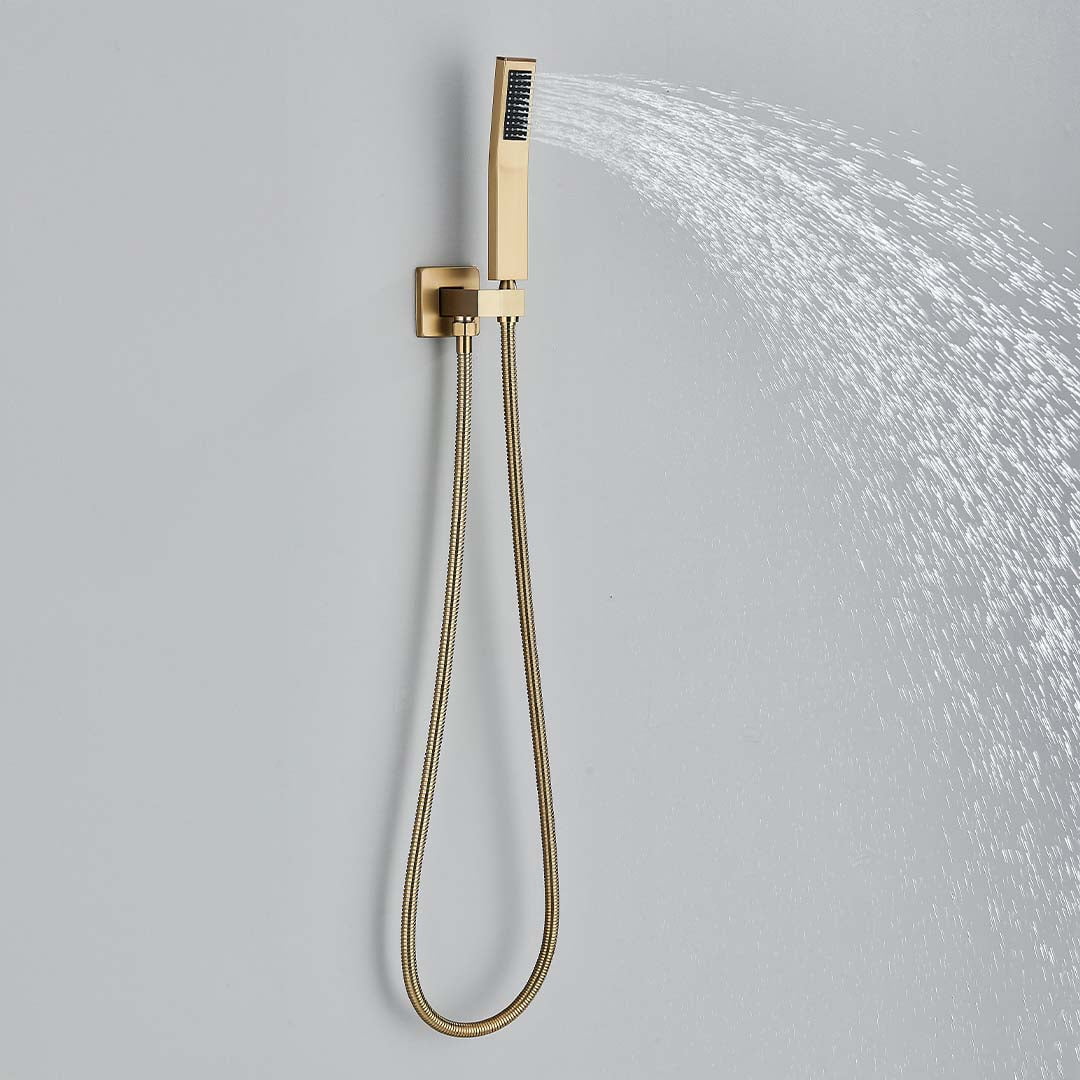 Set de dus incastrabil in tavan, cu para patrata si termostat, 3 functii de curgere a apei, cod 1690