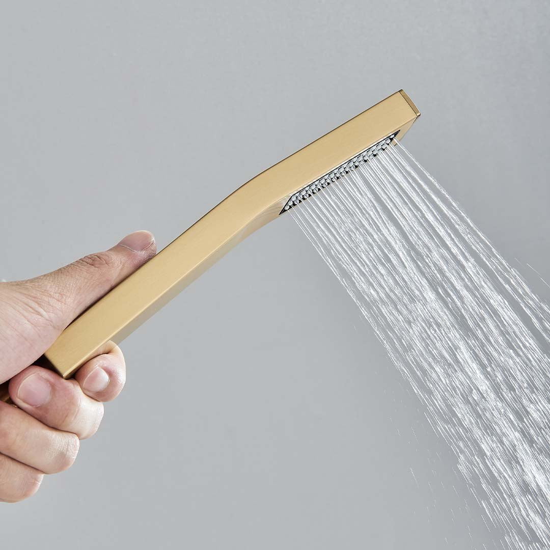 Set de dus incastrabil in tavan, cu para patrata si termostat, 3 functii de curgere a apei, cod 1690