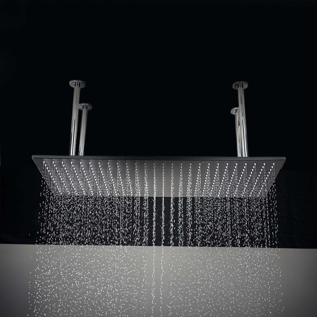 Set de dus incastrabil in tavan, cu para patrata, termostat, 3 functii de curgere a apei, cod 1692