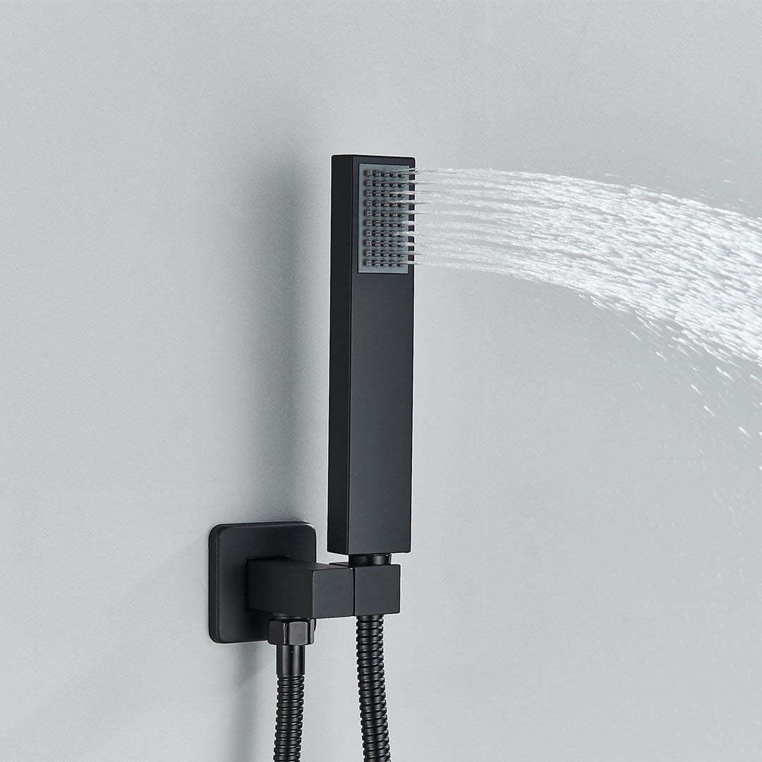 Set de dus incastrabil in tavan, cu para patrata, termostat, 3 functii de curgere a apei, cod 1692