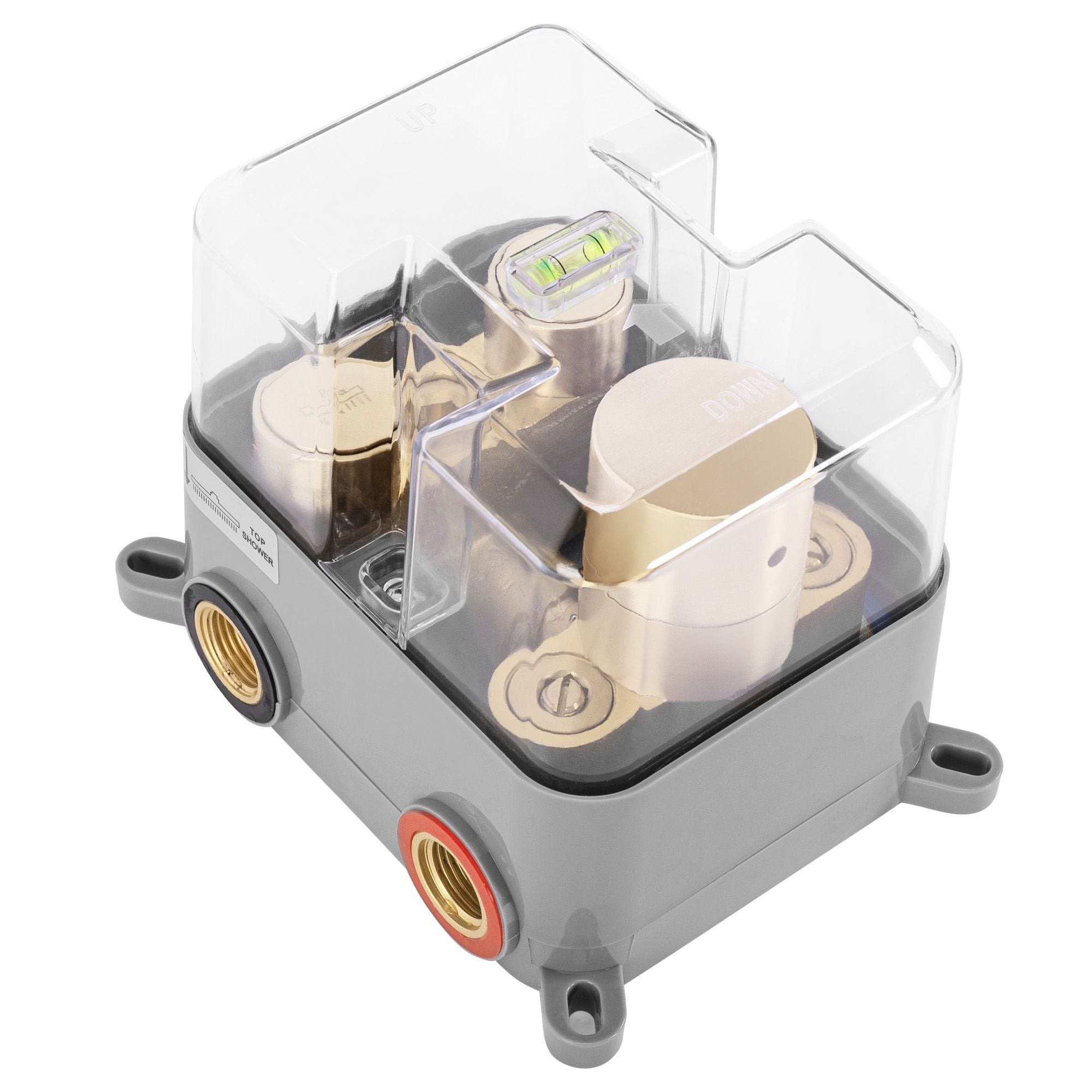 Set de dus incastrat cu termostat Rea Lungo + box, auriu lucios