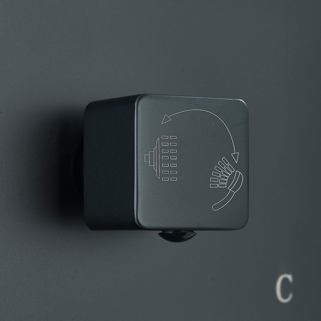 Set de dus incastrat, para de 25 cm, 2 functii, negru mat, cod 1688