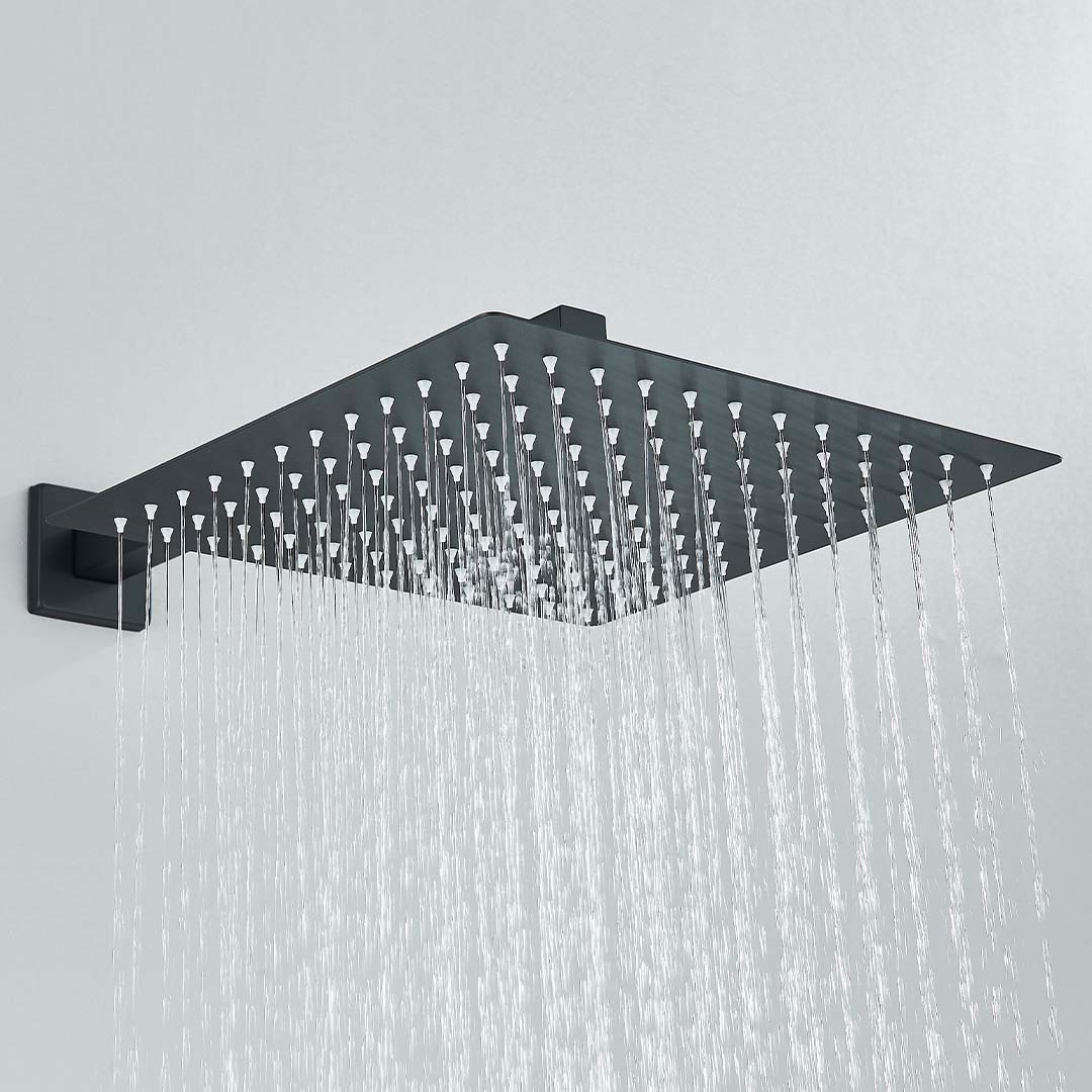 Set de dus incastrat, para de 25 cm, 2 functii, negru mat, cod 1688