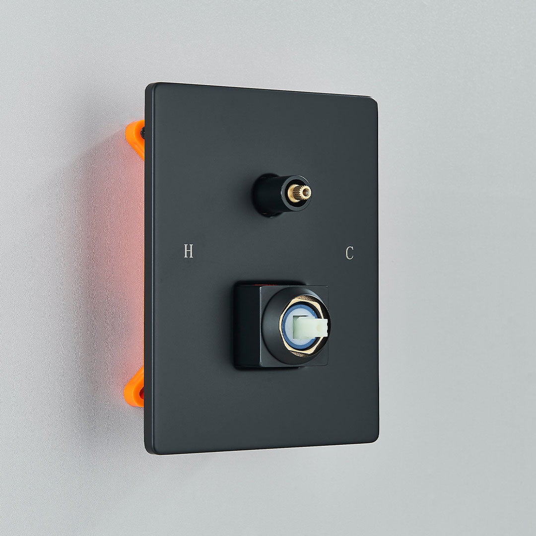 Set de dus incastrat, para de 25 cm, 2 functii, negru mat, cod 1688