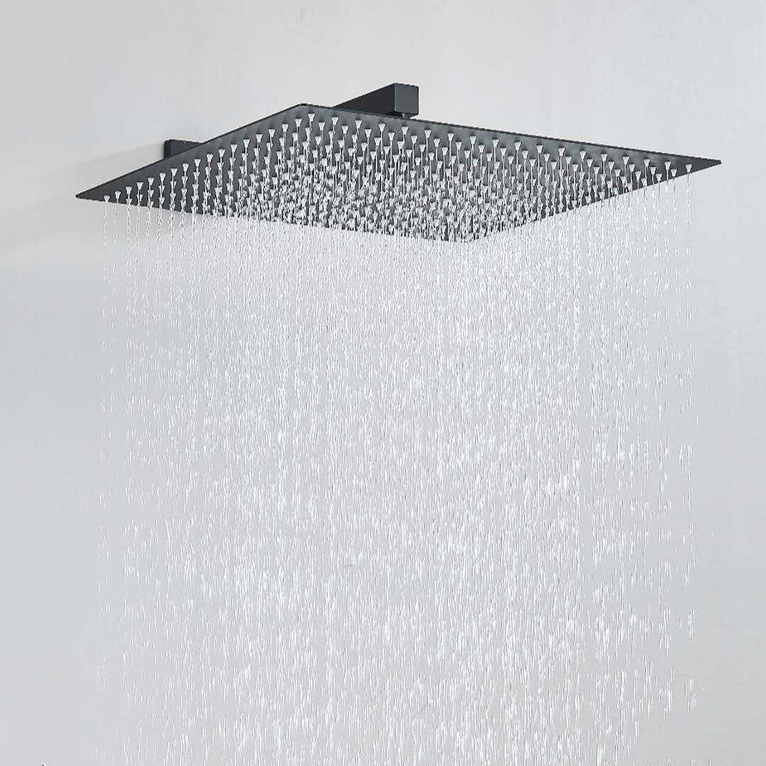 Set de dus incastrat, para de 40 cm, 3 functii, negru mat, cod 1686