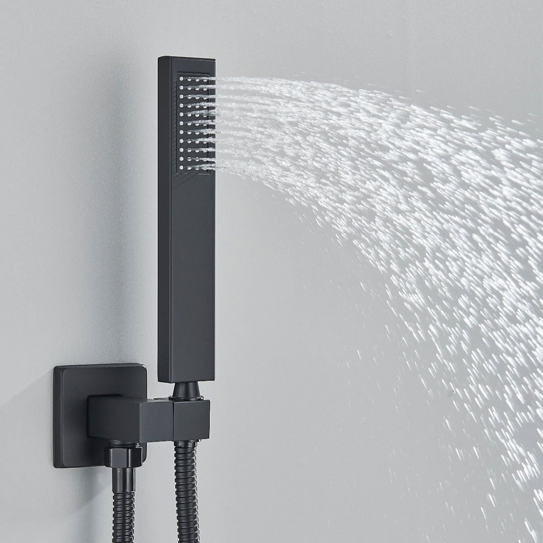 Set de dus incastrat, para de 40 cm, 3 functii, negru mat, cod 1686