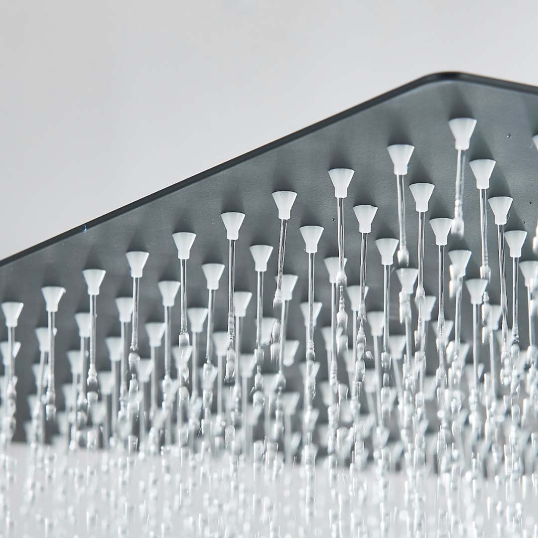 Set de dus incastrat, para de 40 cm, 3 functii, negru mat, cod 1686