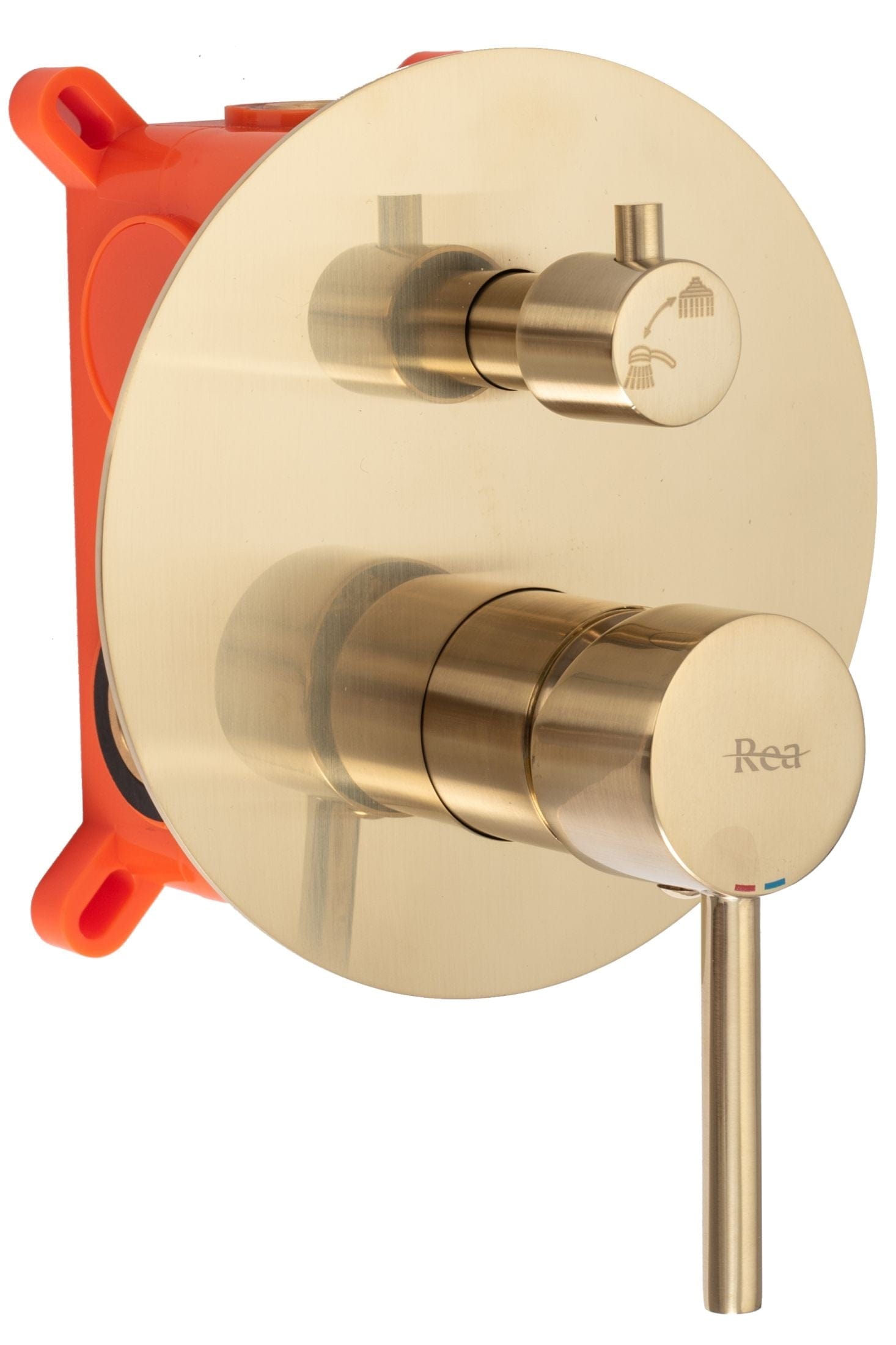 Set de dus încastrat Rea Lungo auriu lucios cu 2 funcții de curgere