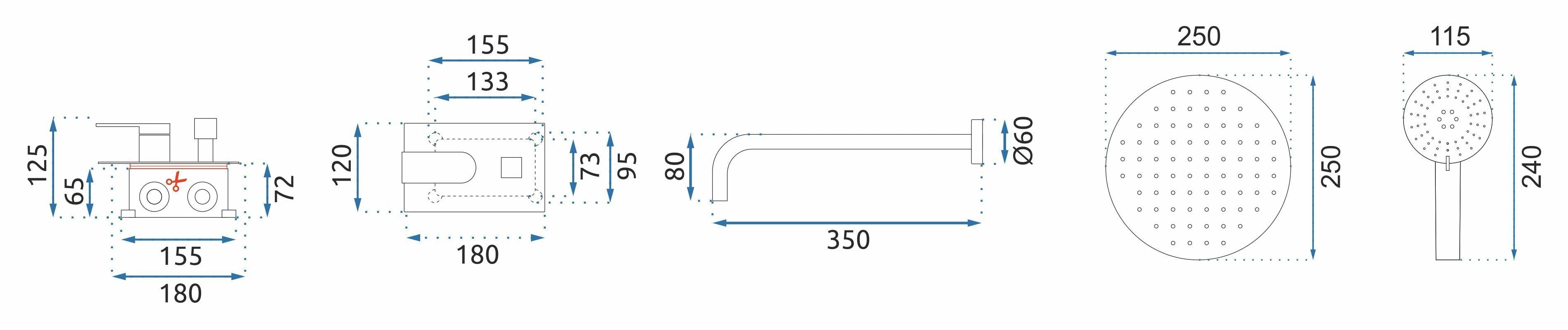 Set de dus incastrat Rea Nichel+box, argintiu mat