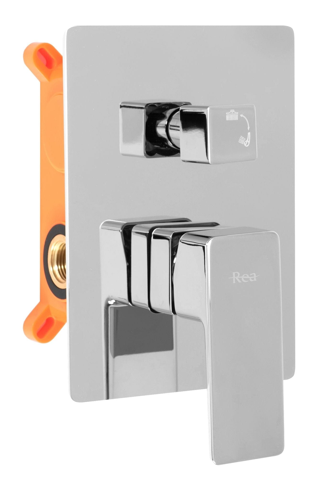 Set de dus încastrat Rea Orix crom cu 2 funcții de curgere