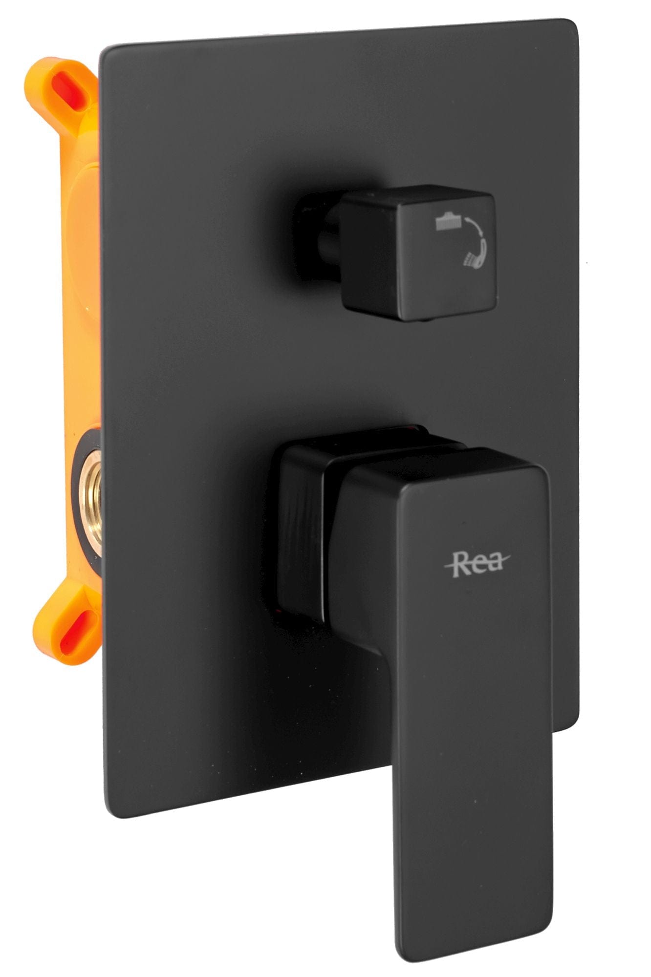 Set de dus încastrat Rea Orix negru mat cu 2 funcții de curgere