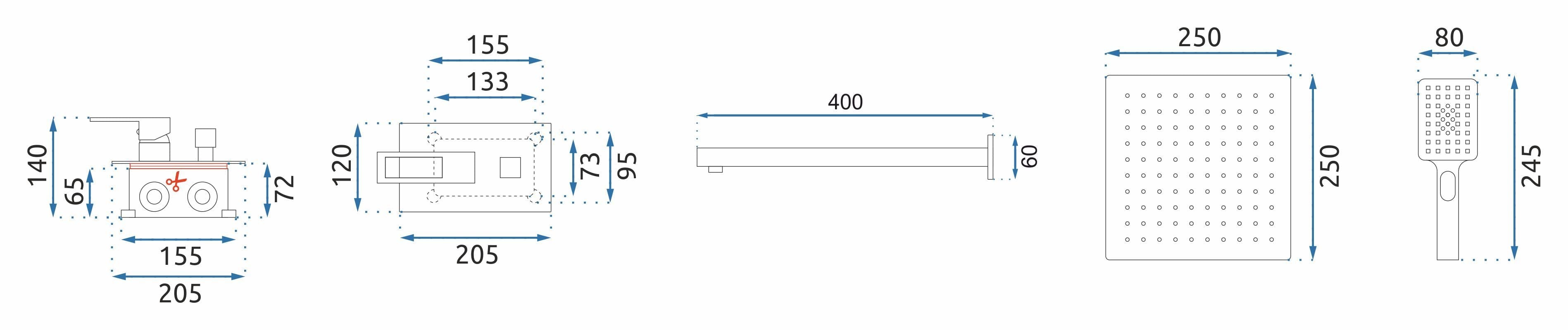 Set de dus incastrat Rea Parker+box, auriu mat