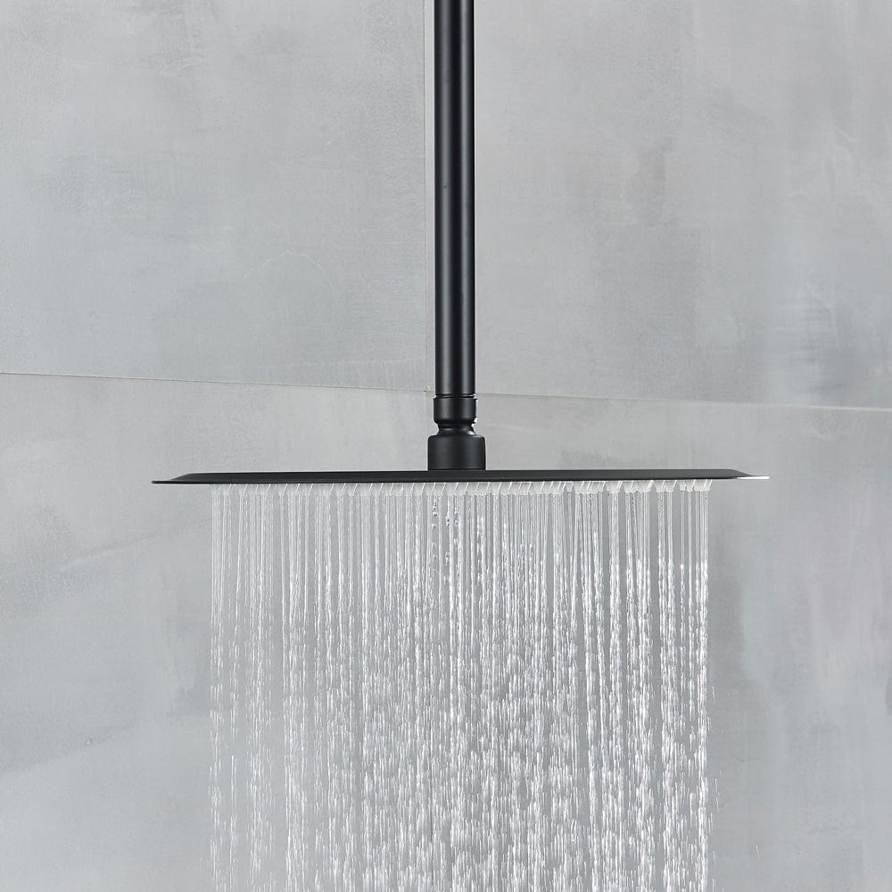 Set de dus negru cu montaj in tavan, para rotunda tip ploaie 30 cm, + SIFON, cod 1508