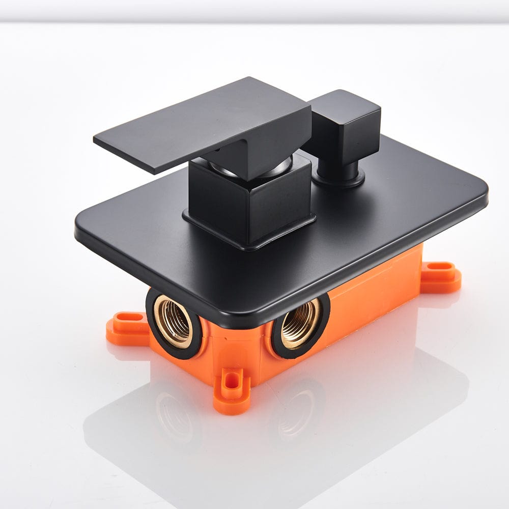 Set de dus negru cu para patrata 30 cm latura, cu 2 functii de curgere a apei, + SIFON, cod 1171