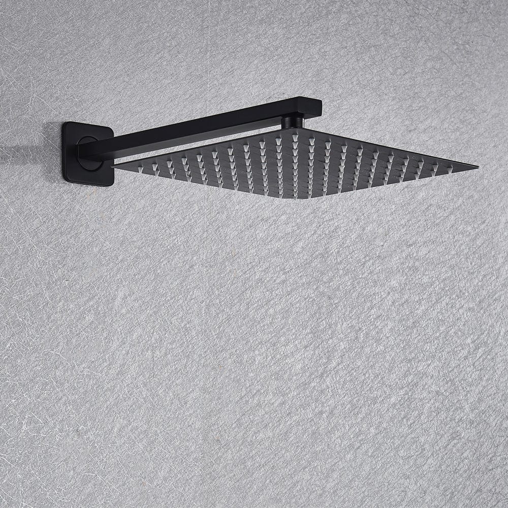 Set de dus negru cu para patrata 30 cm latura, cu 2 functii de curgere a apei, + SIFON, cod 1171