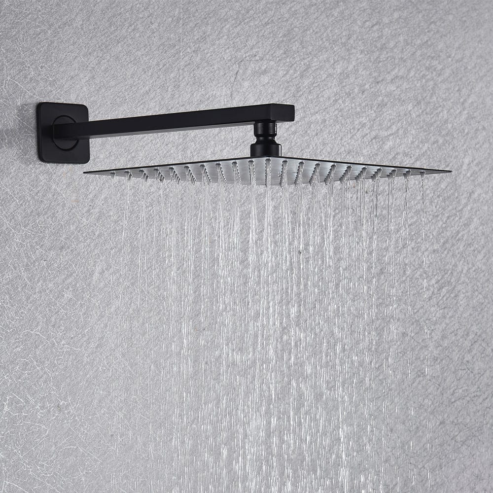 Set de dus negru cu para patrata 30 cm latura, cu 2 functii de curgere a apei, + SIFON, cod 1171