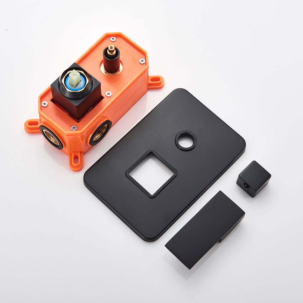 Set de dus negru cu para patrata 30 cm latura, cu 2 functii de curgere a apei, + SIFON, cod 1171