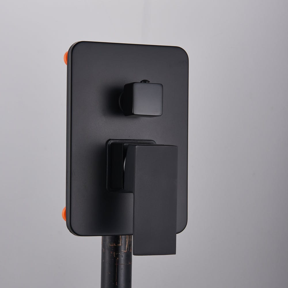 Set de dus negru cu para patrata 30 cm latura, cu 2 functii de curgere a apei, + SIFON, cod 1171