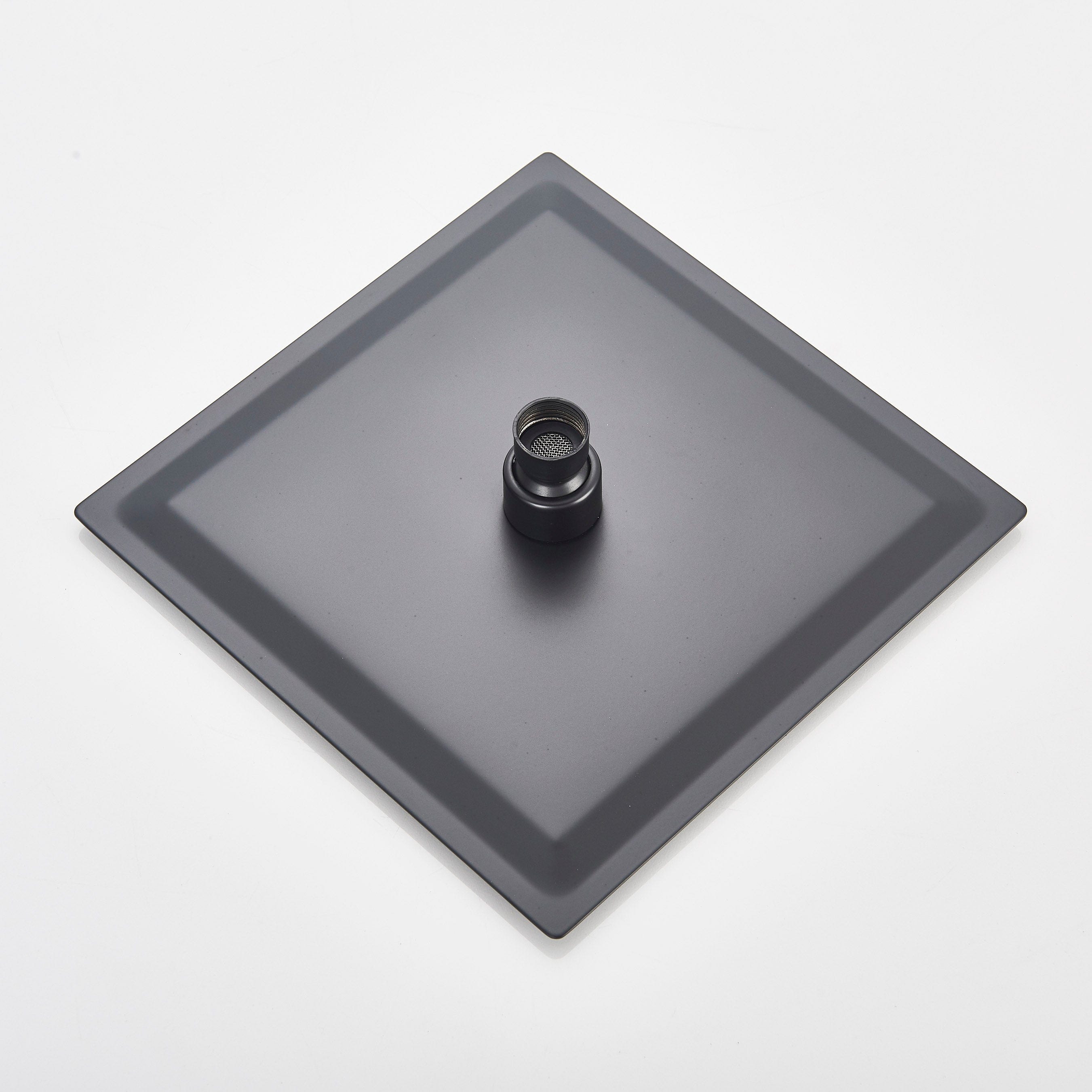 Set de dus negru incastrabil in tavan, cu para patrata 30 cm, 2 functii de curgere a apei, + SIFON, cod 1401