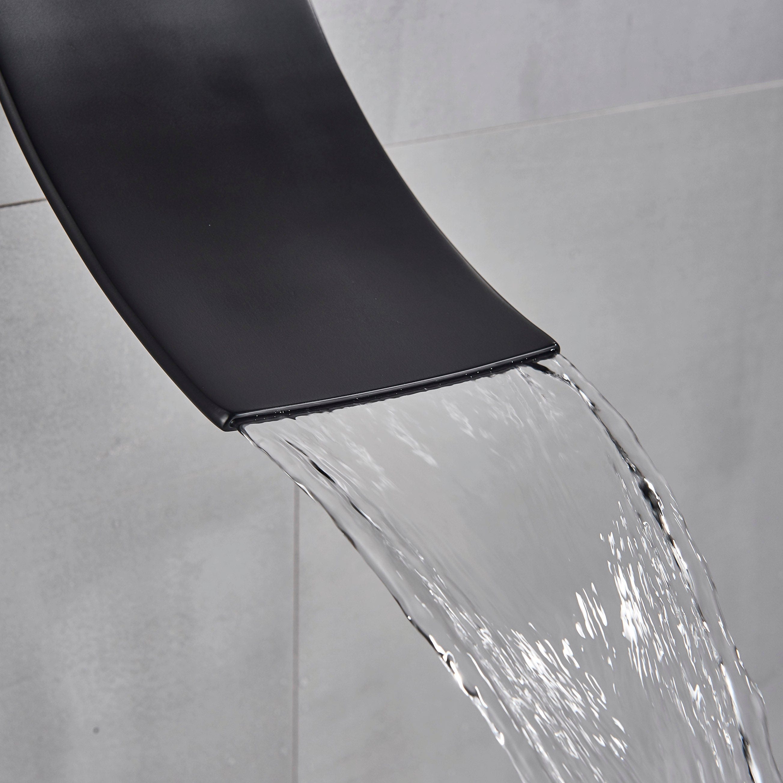 Set de dus negru incastrabil in tavan, cu para patrata 30 cm, 3 functii de curgere a apei, cod 1402