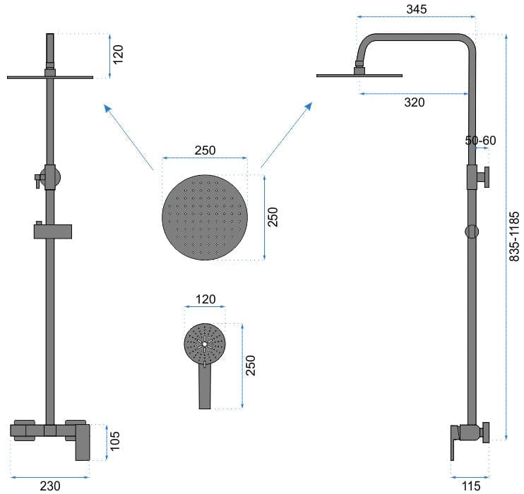 Set de dus Rea Roger, negru mat