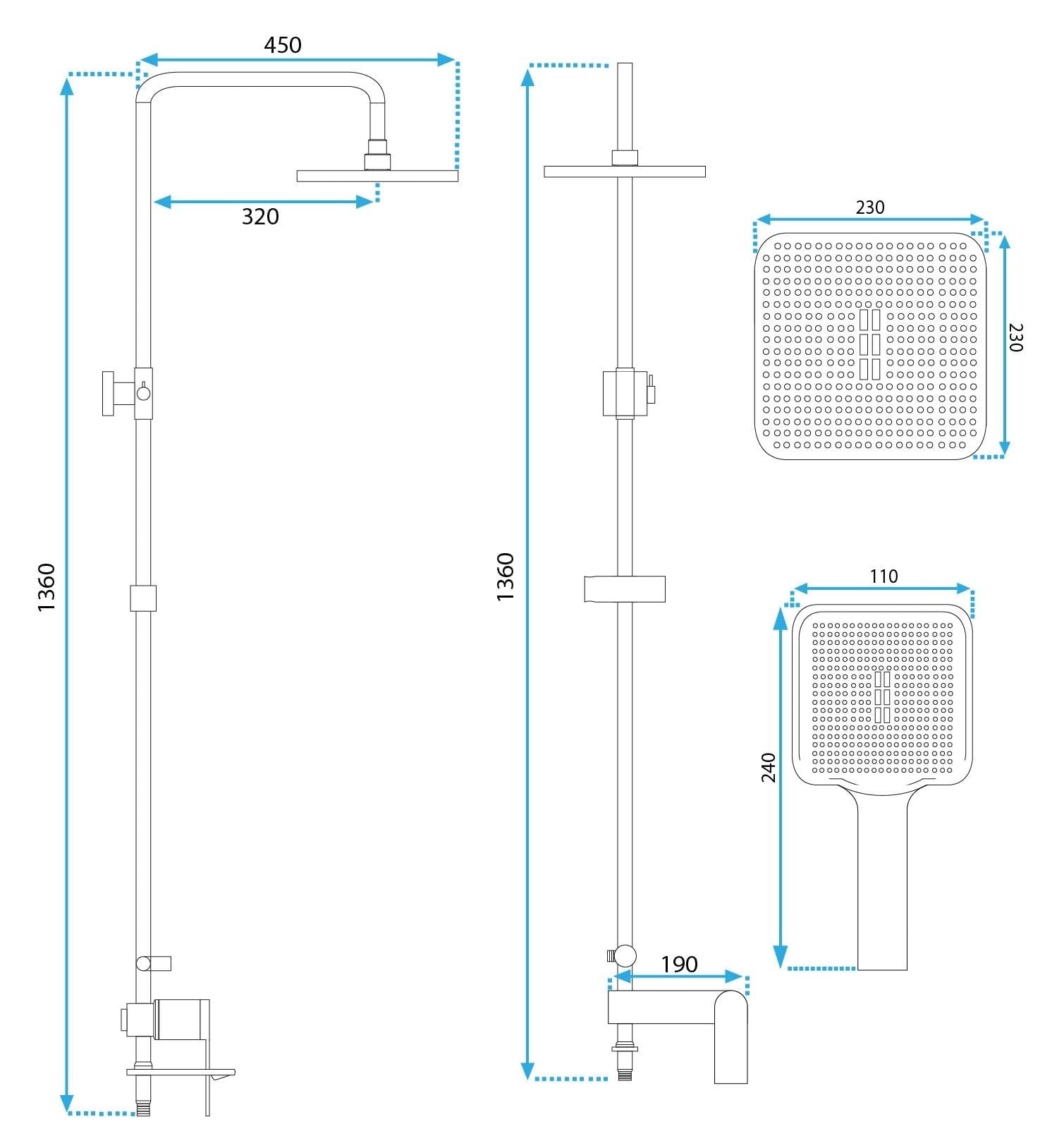 Set de dus Rea Storm 2, negru mat