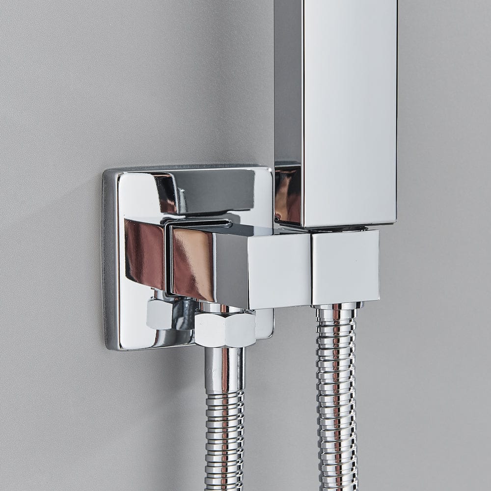 Set de dus River 1167 argintiu, cu montaj ascuns, para patrata 30 cm, 2 functii, cod 1167