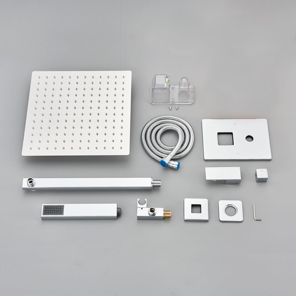 Set de dus River 1167 argintiu, cu montaj ascuns, para patrata 30 cm, 2 functii, cod 1167