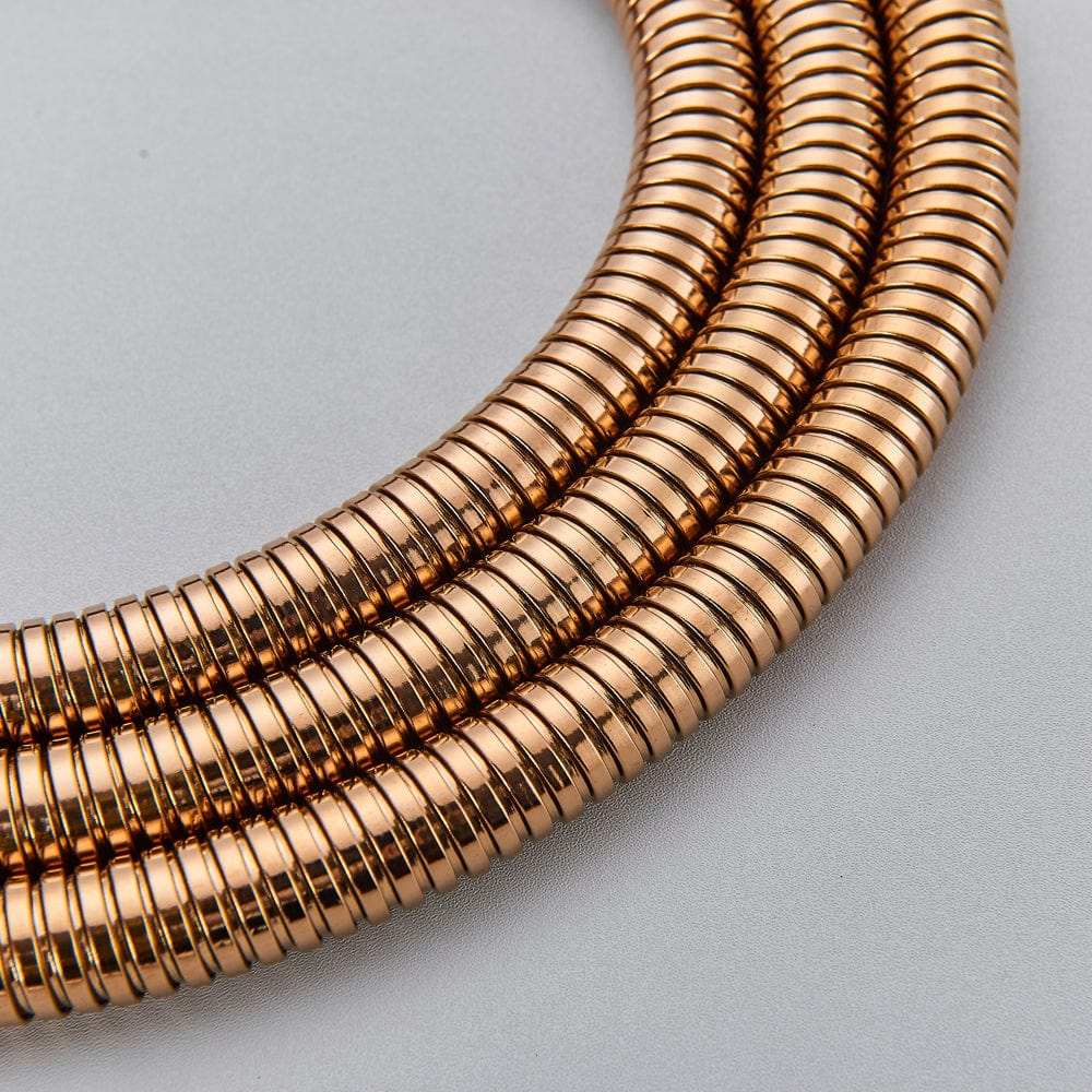 Set de dus Rose Gold cu montaj in tavan, 3 functii de curgere, para rotunda tip ploaie 25 cm, cod 1502