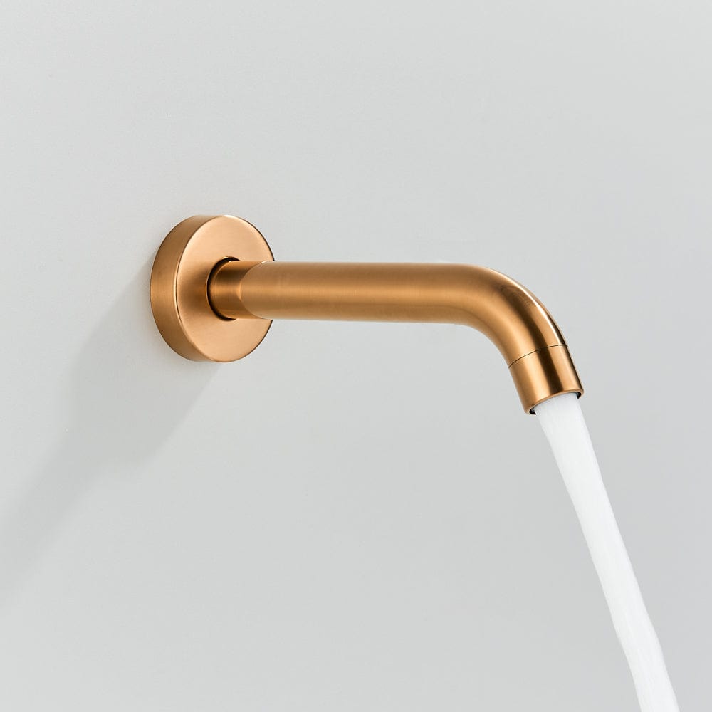 Set de dus Rose Gold cu montaj in tavan, 3 functii de curgere, para rotunda tip ploaie 25 cm, cod 1502