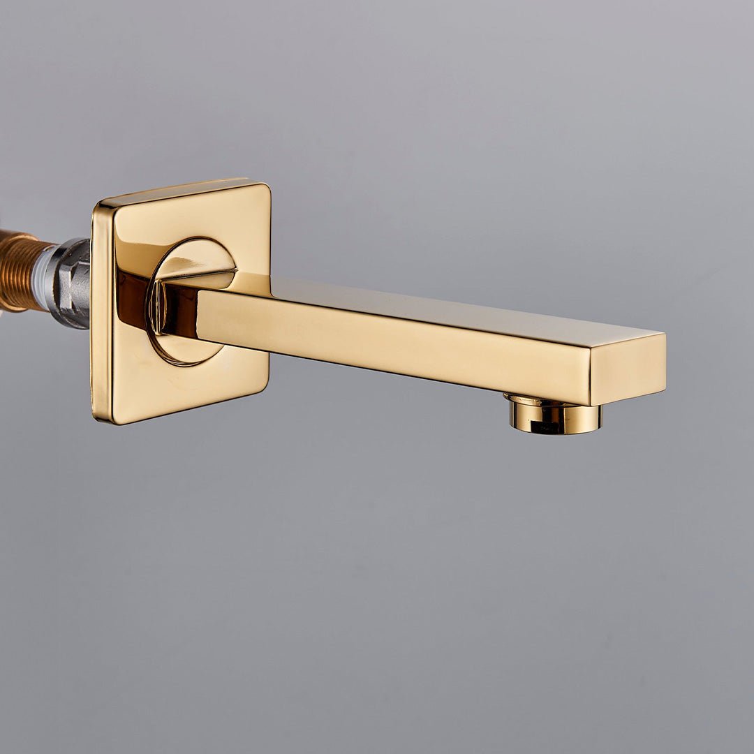 Set de dus tip ploaie, auriu lucios, pară 30 cm, 3 funcții de curgere, cod 1245