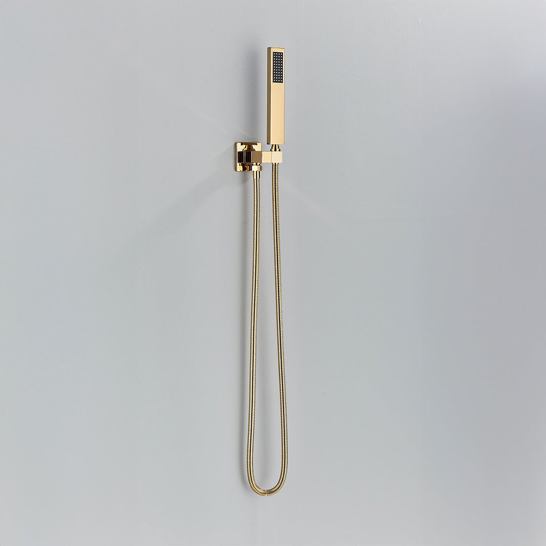 Set de dus tip ploaie, auriu lucios, pară 30 cm, 3 funcții de curgere, cod 1245