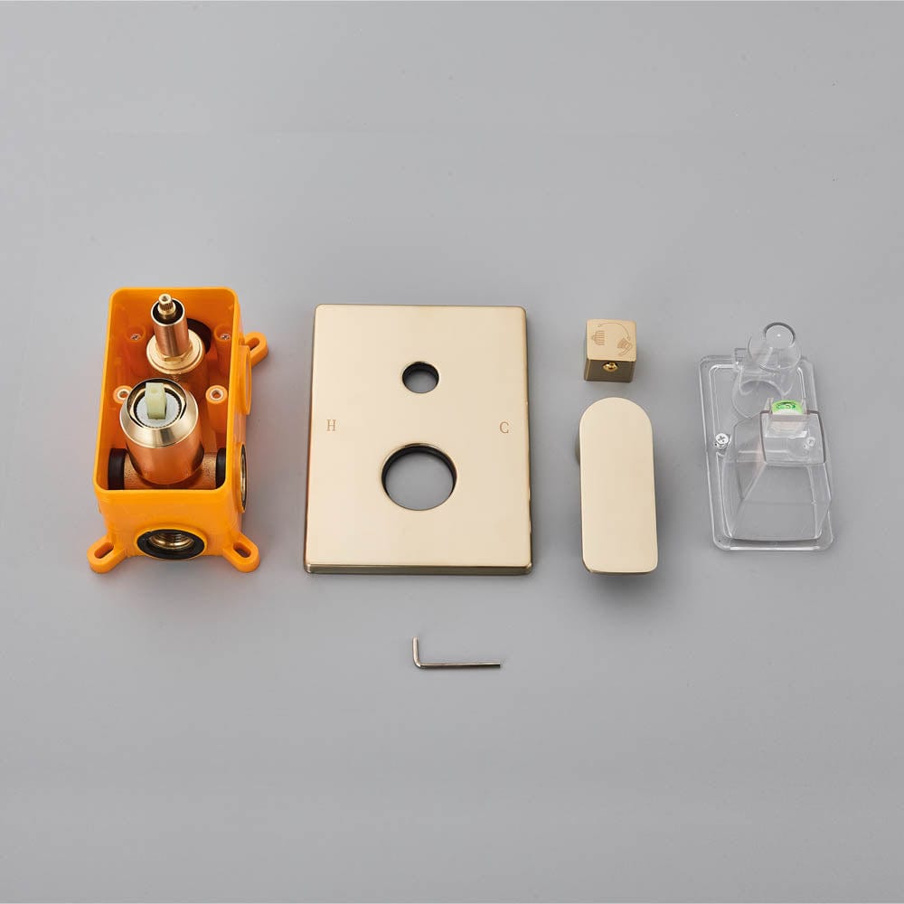 Set de dus tip ploaie , auriu nichelat (semi-lucios), para 40 cm, cu 2 functii de curgere, cod 1454