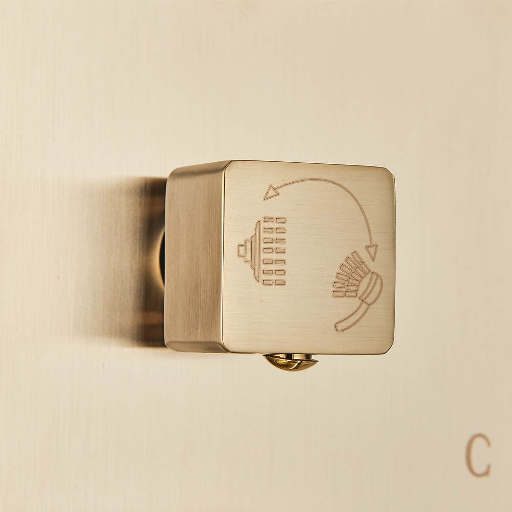 Set de dus tip ploaie , auriu nichelat (semi-lucios), para 40 cm, cu 2 functii de curgere, cod 1454