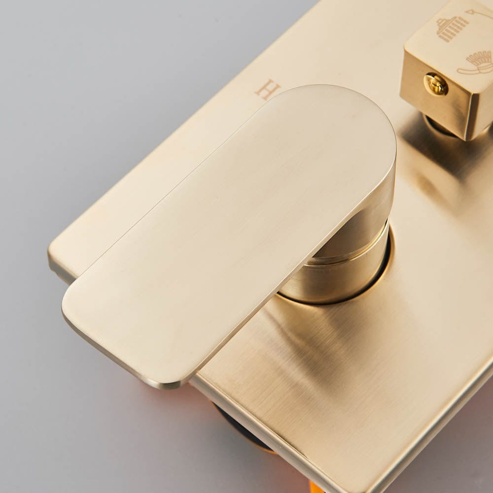 Set de dus tip ploaie , auriu nichelat (semi-lucios), para 40 cm, cu 2 functii de curgere, cod 1454