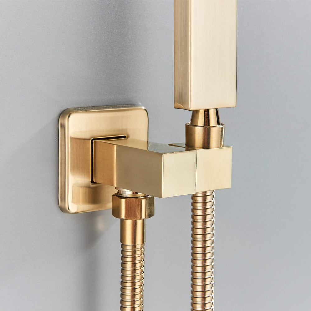 Set de dus tip ploaie, incastrabil in tavan, auriu nichelat (semi-lucios), cu 2 functii de curgere, cod 1549