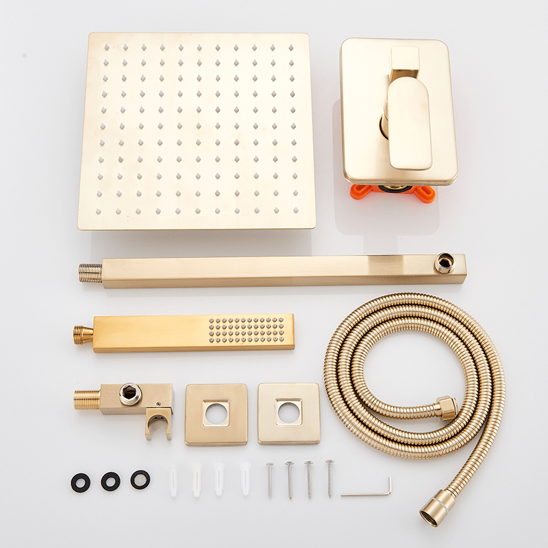 Set de dus tip ploaie River 1255, auriu nichelat (semi-lucios), para 30 cm, cu 2 functii de curgere, cod 1255