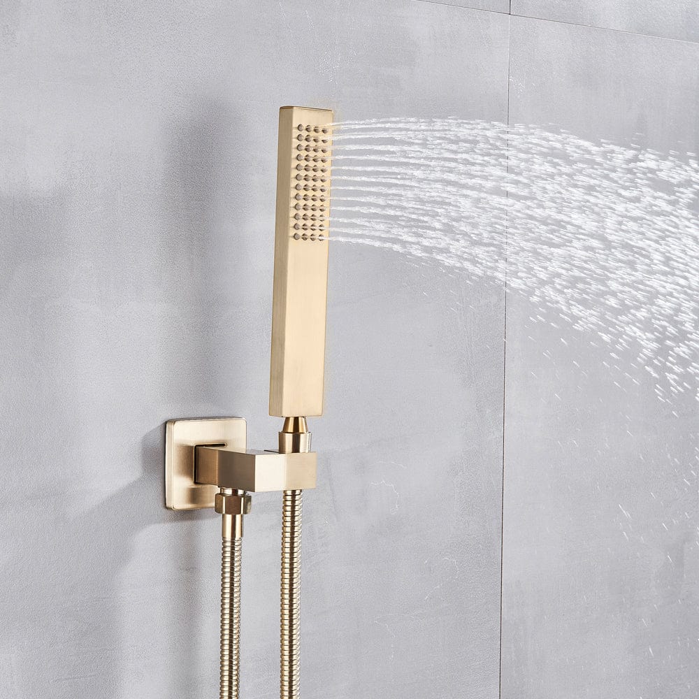 Set de dus tip ploaie River, auriu nichelat, para 30 cm, 3 functii de curgere, cod 1519