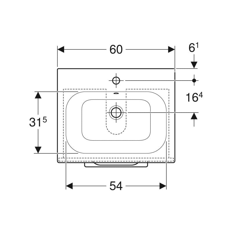 Set mobilier cu lavoar, Geberit, Selnova Square, 60 cm, nuc