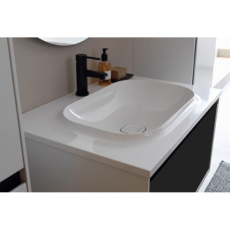 Set mobilier cu lavoar, Kolpasan, Pandora, suspendat, 110 cm, negru