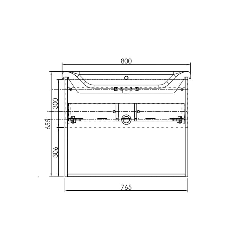 Set mobilier suspendat cu lavoar Kolpasan, Evelin, 80 cm, gri antracit